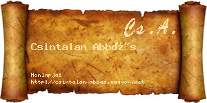 Csintalan Abbás névjegykártya